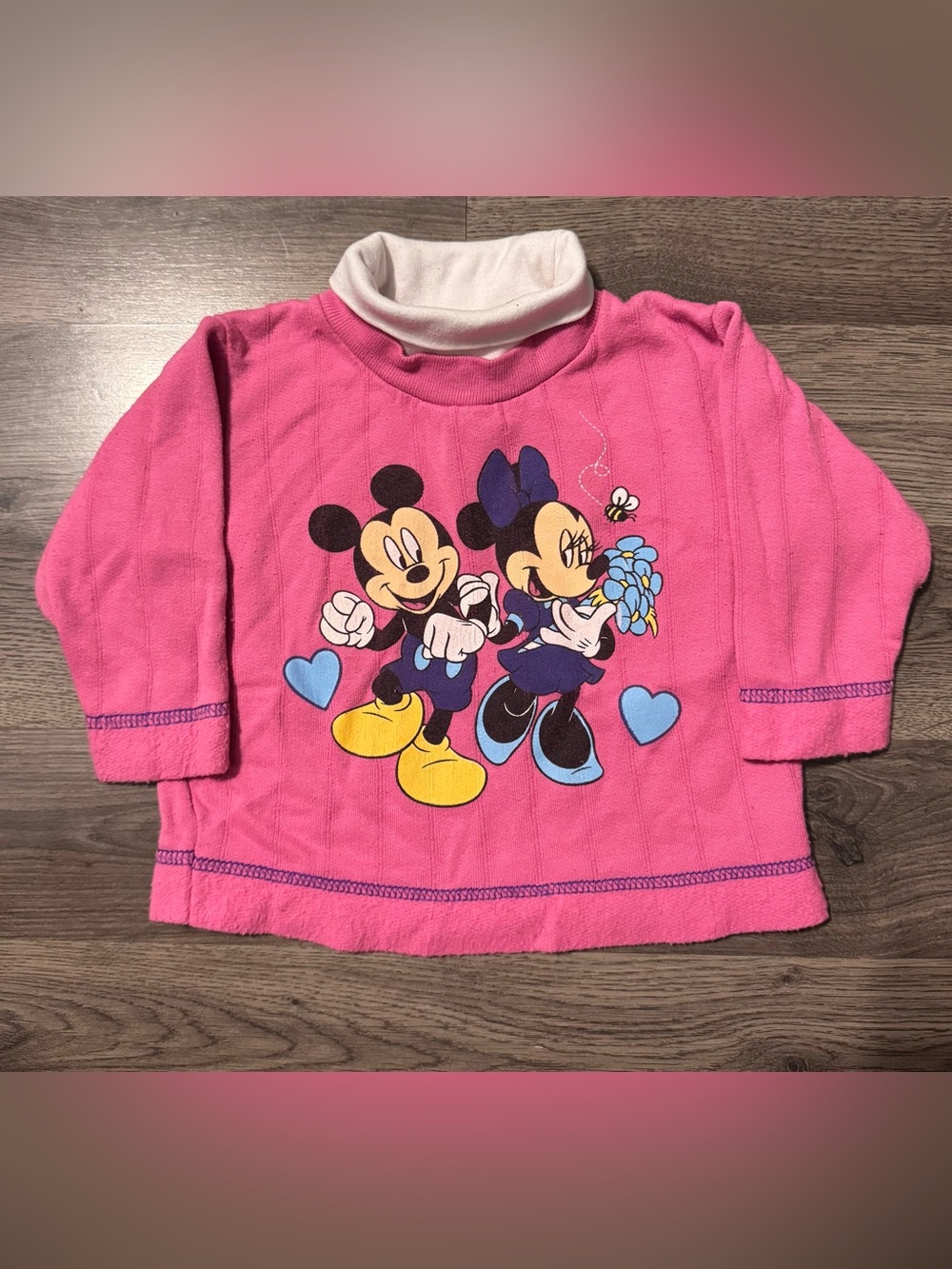 Vintage Mickey For Kids Crewneck Sweatshirt Mickey And Minnie Pink Infant 24 Mo